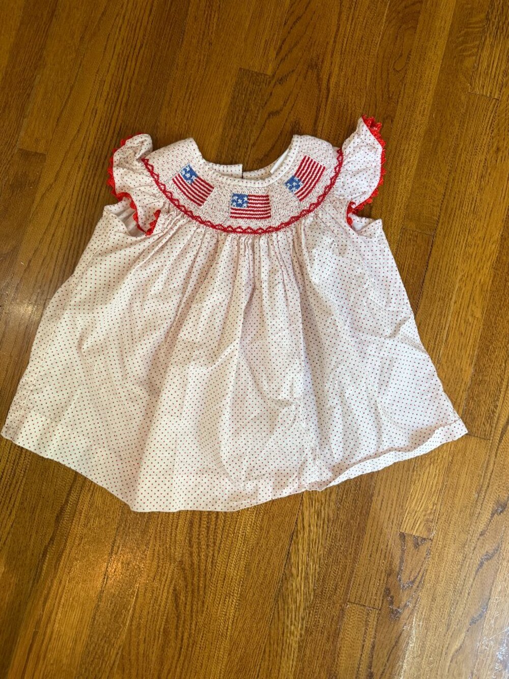 StitchyFish Smocked American Flag Dress Girls 3T
